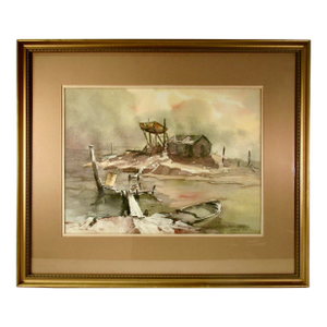 Jim Jones Texas Coast Line With Shack 1964 Painting