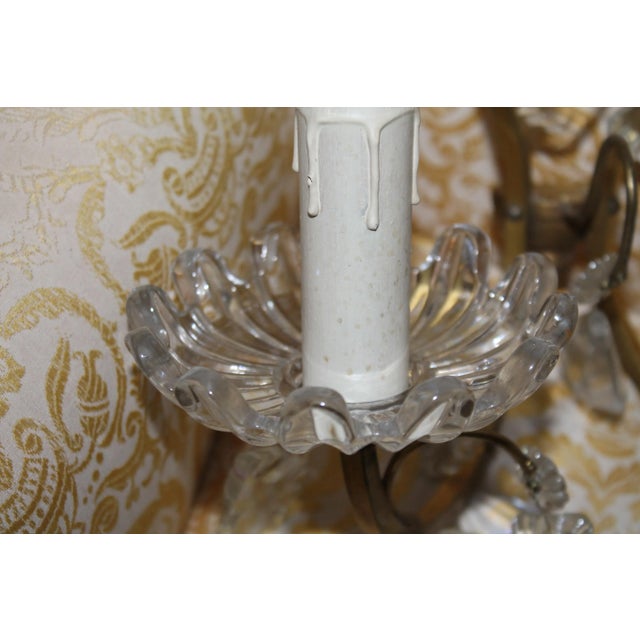 1940s French Regency Bronze/ Crystal Unsigned Baccarat Wall Sconces - a Pair For Sale - Image 10 of 13