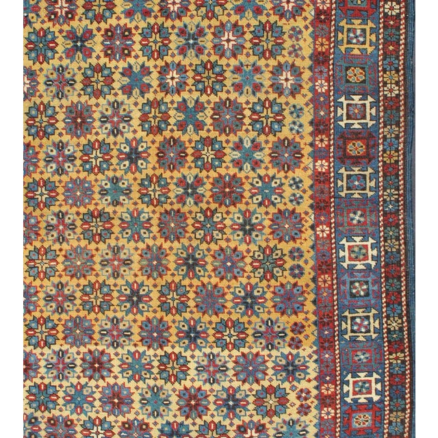 Keivan Woven Arts - Antique Caucasian Shirvan Rug in Yellow Background Rug #L11-0603, Antique Caucasian, Antique Shirvan,...