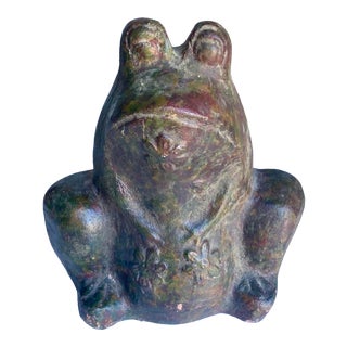 Vintage Boho Terra Cotta Frog Planter For Sale