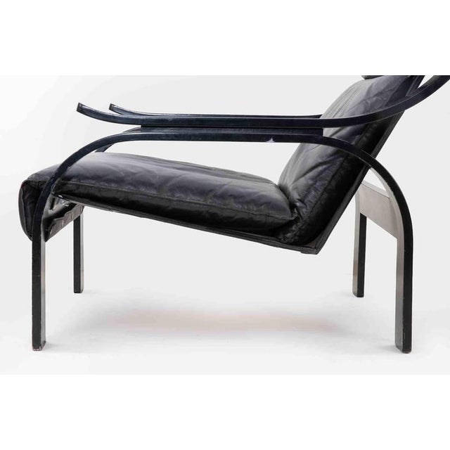1960s Woodline Lounge Chairs in Leather by Marco Zanuso for Arflex, Italy, 1964, Set of 2 For Sale - Image 5 of 7