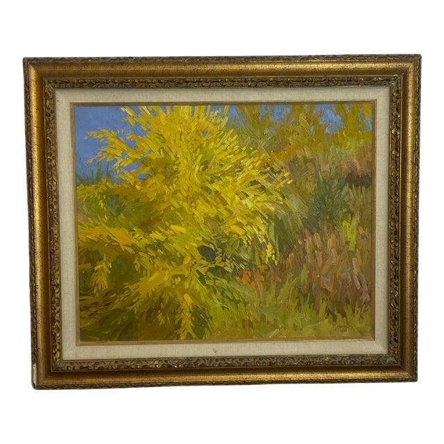 1970s Walt Gonske Modern Landscape Original Oil on Canvas Painting For Sale