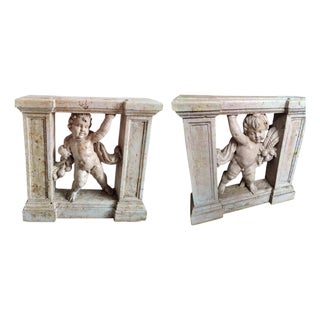 Lumachella Marble Balustrades, 19th Century, Set of 2 For Sale
