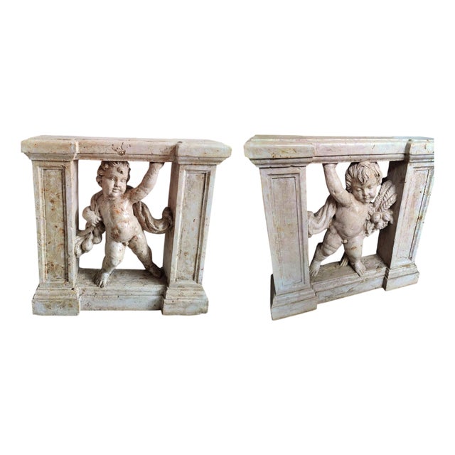 Lumachella Marble Balustrades, 19th Century, Set of 2 For Sale