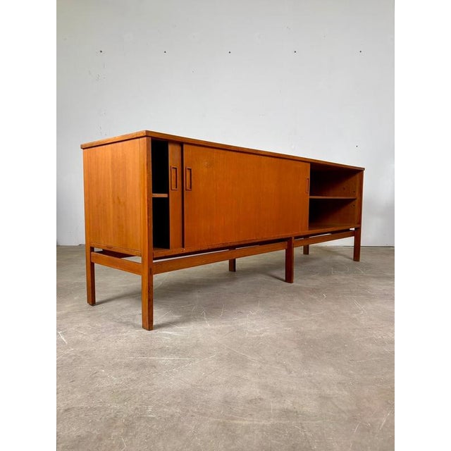 Teak Sideboard with Sliding Doors by Gianfranco Frattini, 1957 For Sale - Image 3 of 12