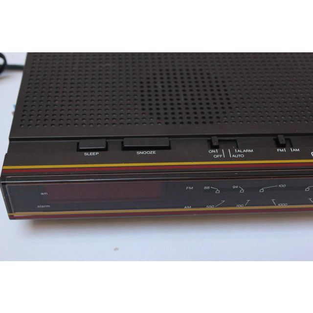 Plastic Vintage Pierre Cardin Am/Fm Electronic Alarm Clock Radio For Sale - Image 7 of 9