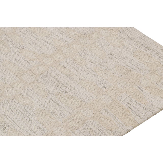 2010s Rug & Kilim’s Scandinavian Style Kilim Runner in White-Beige Floral Patterns For Sale - Image 5 of 7