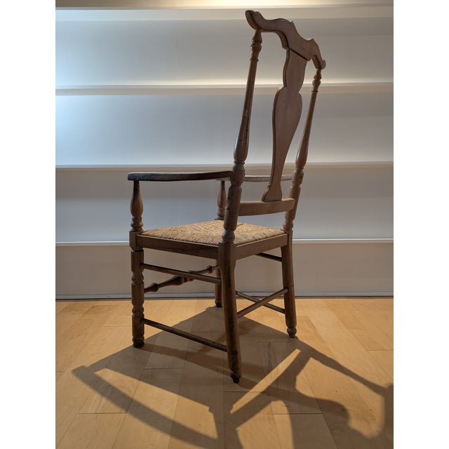 1980s English Country Pine Woven Seat Armchairs - Set of 2 For Sale - Image 5 of 11