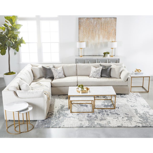 Lena Modular Slipcover 2-Seat Left Slope Arm Sofa, Bisque For Sale In Los Angeles - Image 6 of 12