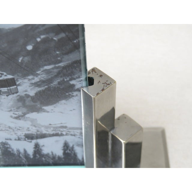 Metal Art Deco Nickel Picture Frame, France For Sale - Image 7 of 12