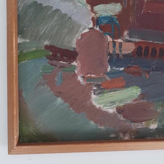 Swedish School, Harbour Scene, 1960s, Oil on Canvas For Sale - Image 7 of 18