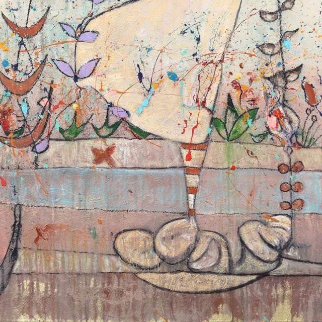 Textile Mid-Hudson Inscape - Large Abstract Expressionist Mixed Media Painting on Canvas by Bruce Rubenstein For Sale - Image 7 of 9