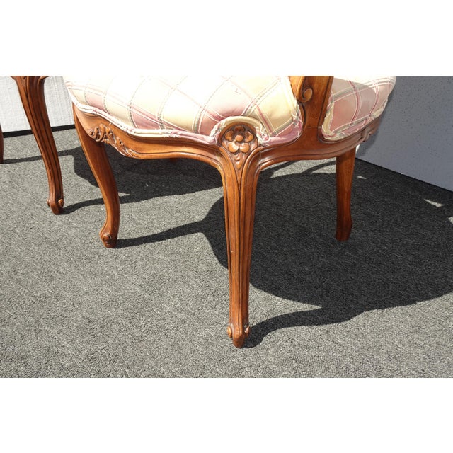 Pair of Vintage Karges French Style Plaid Side Chairs 2of2 For Sale - Image 9 of 12