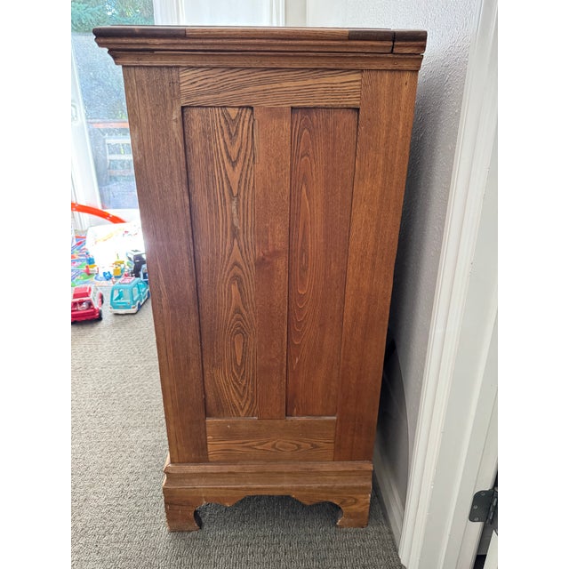 Vintage 1910s Alaska Ice Box Wood Cabinet With Carved Details For Sale - Image 10 of 10