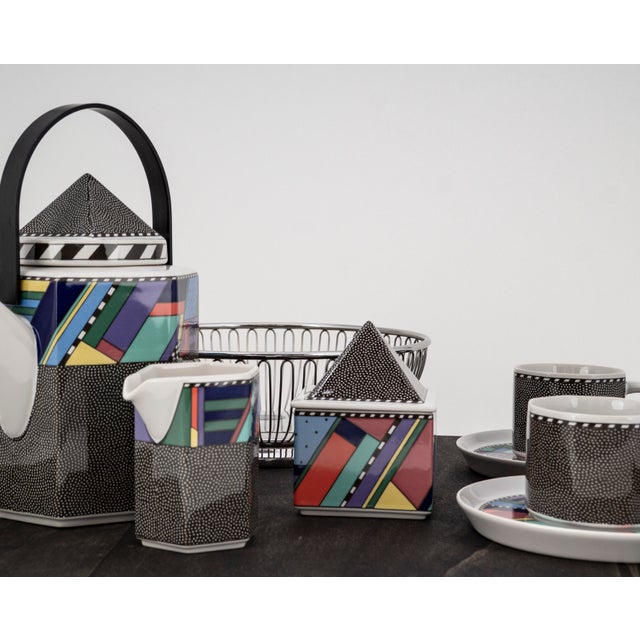 Tea Set with Wooden Tray by Rosenthal & Alessi, 1990, Set of 11 For Sale - Image 11 of 18