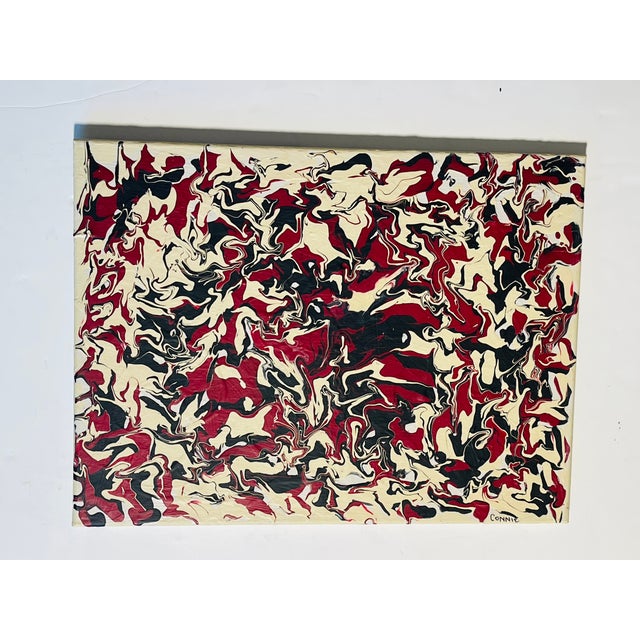 1970s 1970s Abstract Modern Acrylic on Canvas Signed Painting For Sale - Image 5 of 6