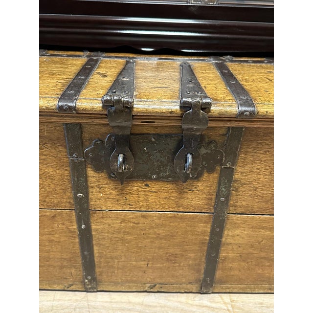 Antique Weathered Teak Chest, 1840 For Sale - Image 9 of 12