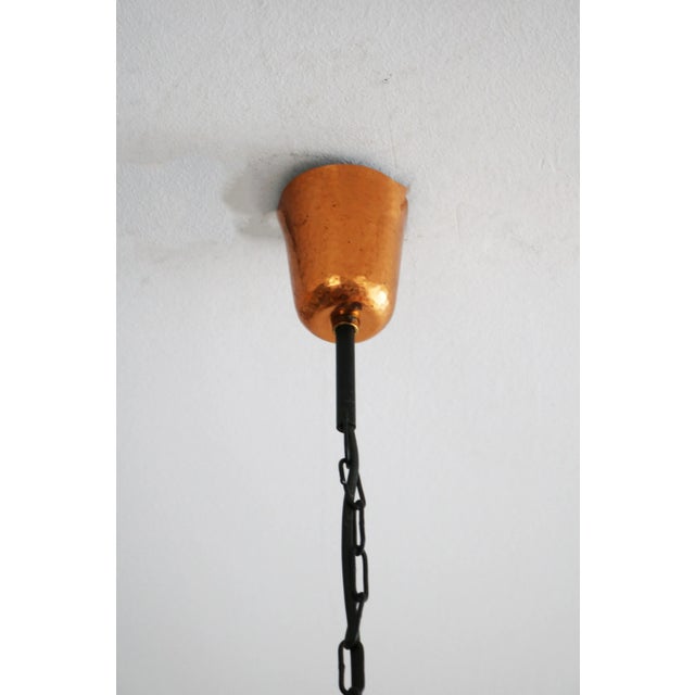 Metal Small Danish Brutalist Hand-Hammered Copper Pendant Lamp from Horn Aalestrup, 1960s For Sale - Image 7 of 9