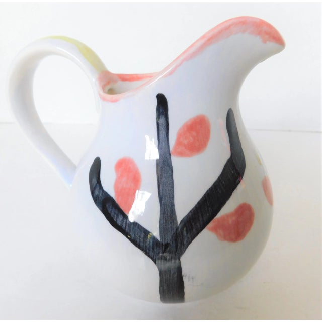 Contemporary 1970s Vintage Ceramic Artist-Signed Farmhouse Tree Creamer For Sale - Image 3 of 12