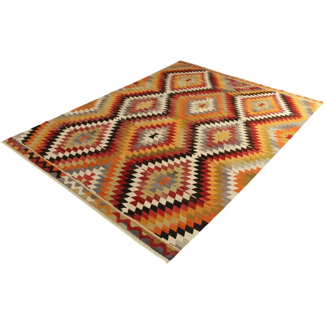 Rug & Kilim 1950s Vintage Midcentury Kilim Rug Multi-Color All-Over Pattern by Rug & Kilim For Sale - Image 4 of 6