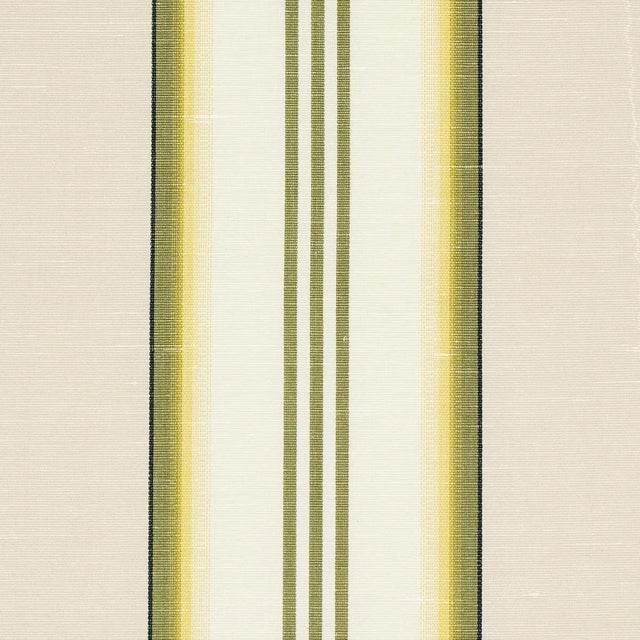 Contemporary Sample - Schumacher Randolph Stripe Moire Fabric in Magnolia For Sale - Image 3 of 4