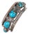 6.25" Vintage Navajo hand stamped heavy sterling/turquoise row cuff bracelet For Sale
