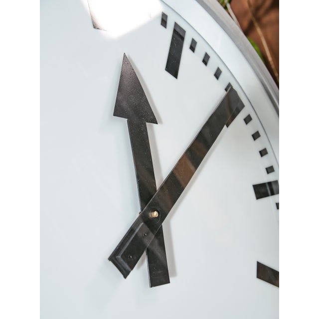 Industrial RFT Double-Faced Illuminated Railway Station Clock, Germany, 1950s For Sale - Image 3 of 15