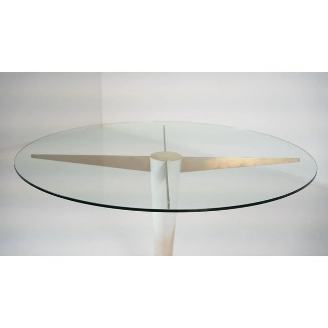 Mid-Century Modern Dining Table in Carrara Marble, Bronze and Glass, Italy, 1950s For Sale - Image 9 of 10