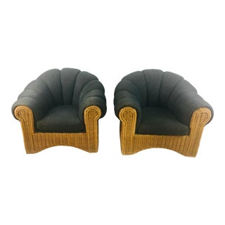 Vintage Wicker Club Chairs, 80’s For Sale
