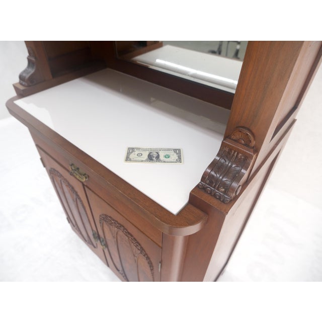 Early 20th Century French Art Nouveau Deco Walnut & Burl Wood 78" Tall Cupboard China Cabinet MINT For Sale - Image 5 of 13