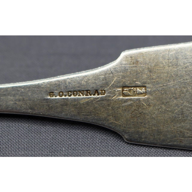 Mid 19th Century Set of Six Mid-19th Century Coin Silver Tablespoons by G. O. Conrad For Sale - Image 5 of 6