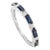 Blue Sapphire and Diamond Dainty Band Ring in 18k White Gold Ring Size 11 For Sale