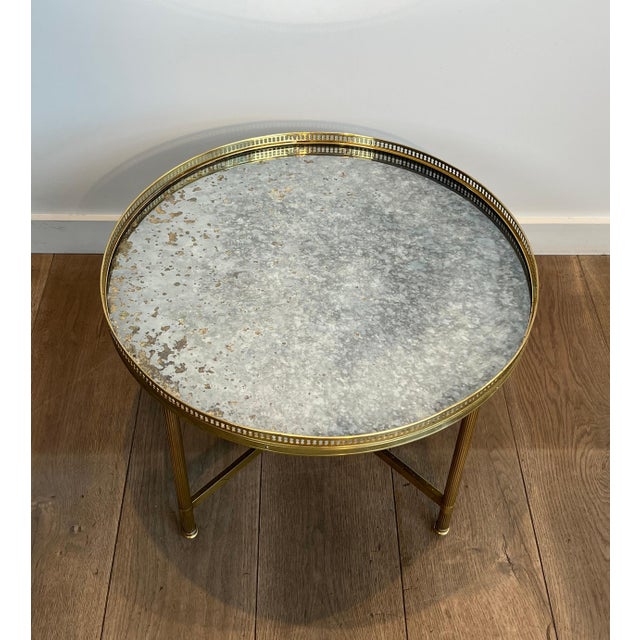 Maison Baguès 1940s Faux-Antiques Coffee Table with Mirrored Top by Maison Bagués For Sale - Image 4 of 12