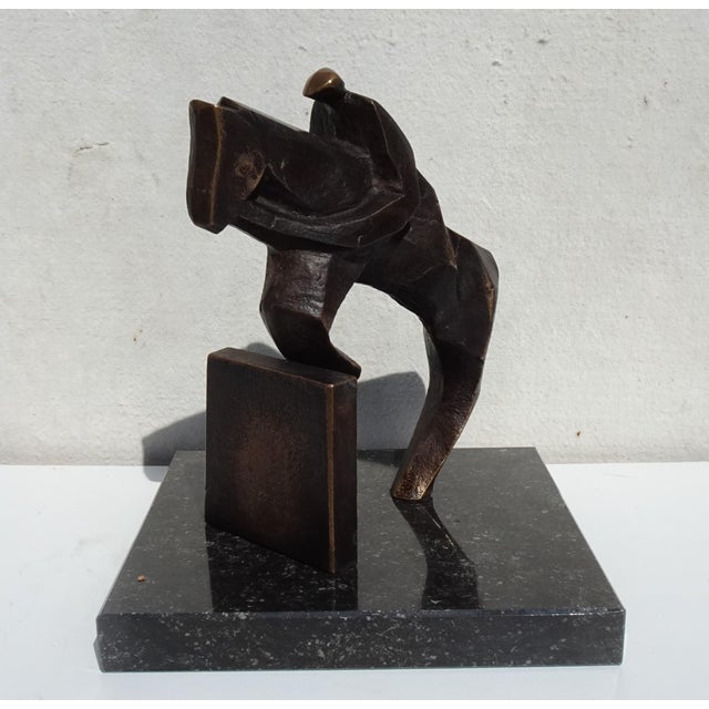 Boud Ceysens, Jumping Horse, 1980s, Bronze & Marble, in Good conditions. Designed 1980 to 1989 This piece has an...