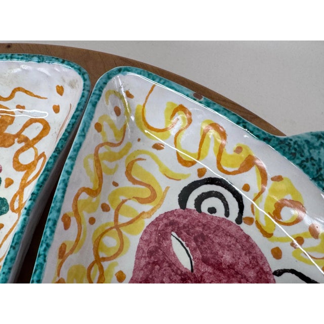 1960s Vintage 1960s Italian Chip and Dip Lazy Susan Serving Dish For Sale - Image 5 of 11