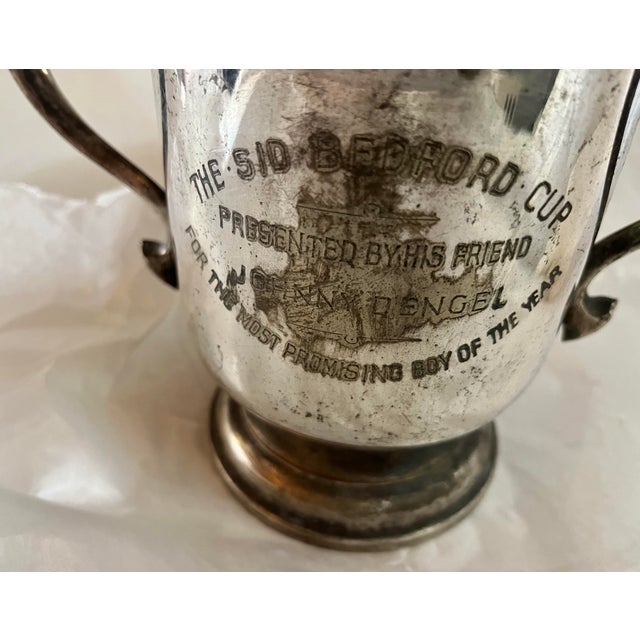 Vintage English Silverplate Trophy Cup “For the Most Promising Boy of the War “. For Sale - Image 4 of 7