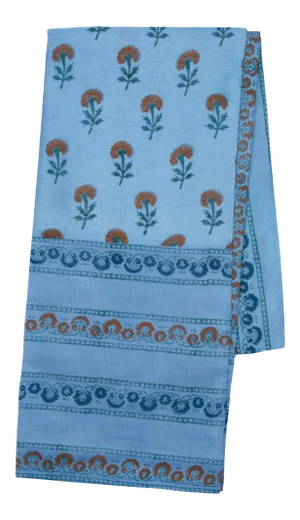 Marigold Tablecloth, 6-seat table - Blue & Orange