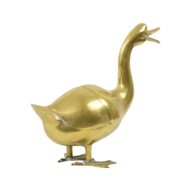 Large Brass Duck Sculpture, 1970s For Sale - Image 4 of 12