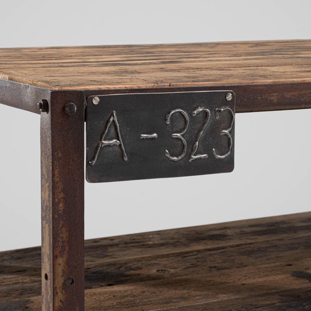 20th Century French Metal and Wooden Work Table For Sale In Greensboro - Image 6 of 18