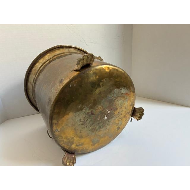 Vintage Brass Jardinière With Lion Handles and Claw Feet - Indoor Planter For Sale - Image 15 of 16