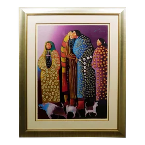 Earl Biss "Jeering the Dog Eaters" Serigraph on Paper Framed Hand Signed