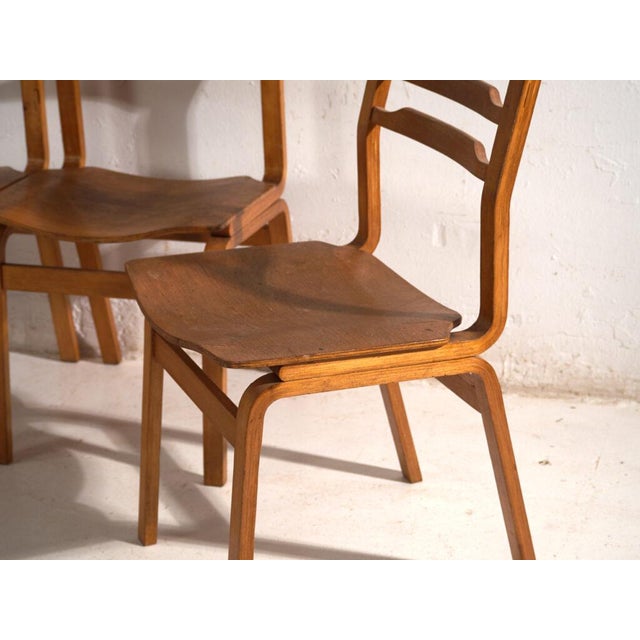 Alvar Aalto Chairs in Beech and Moulded Plywood, Central Europe, 1960, Set of 3 For Sale - Image 4 of 12