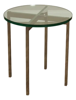 Mid Century Modern Glass Top Chrome Side Table