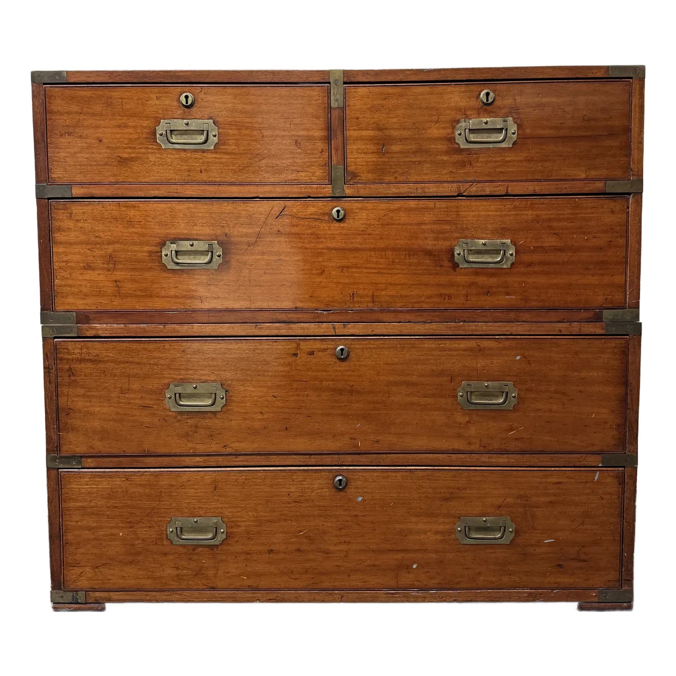 18th Century Antique English Oak Captains Two Piece Chest Over Chest ...