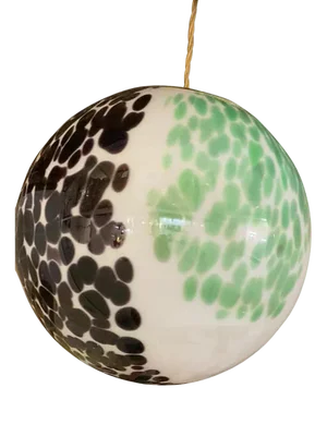 Green and Black Murrine Sphere Pendant in Murano Glass by Simoeng