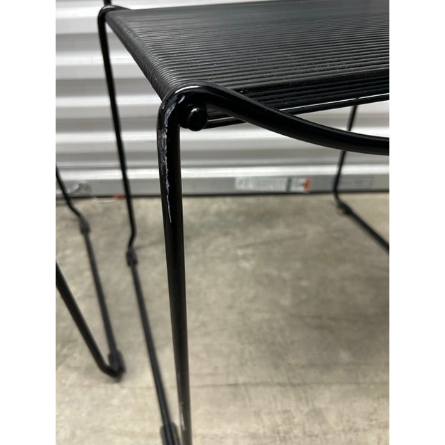 Black Vintage Italian “Spaghetti” Side Chairs Attributed to Giandomenico Belotti - A Pair For Sale - Image 8 of 11