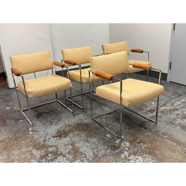 Mid-Century Modern Milo Baughman for Thayer Coggin Model 1188 Armchairs, Set of Four For Sale - Image 3 of 12