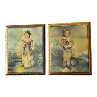 Pair of Vintage Wood Art Frames Gold For Sale