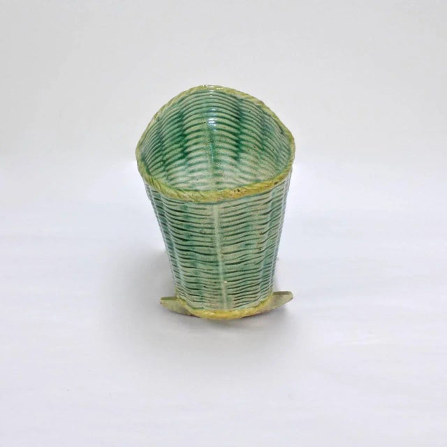 Large Antique English Staffordshire or Prattware Pottery Model of a Cradle For Sale - Image 4 of 11