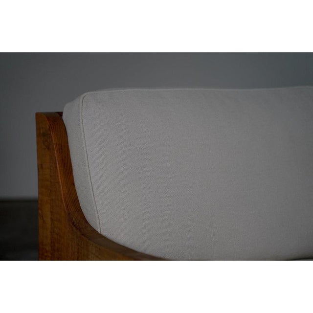 Vintage Belgian Oak Lounge Chairs with Linen Cushions, 1950s, Set of 2 For Sale - Image 9 of 15